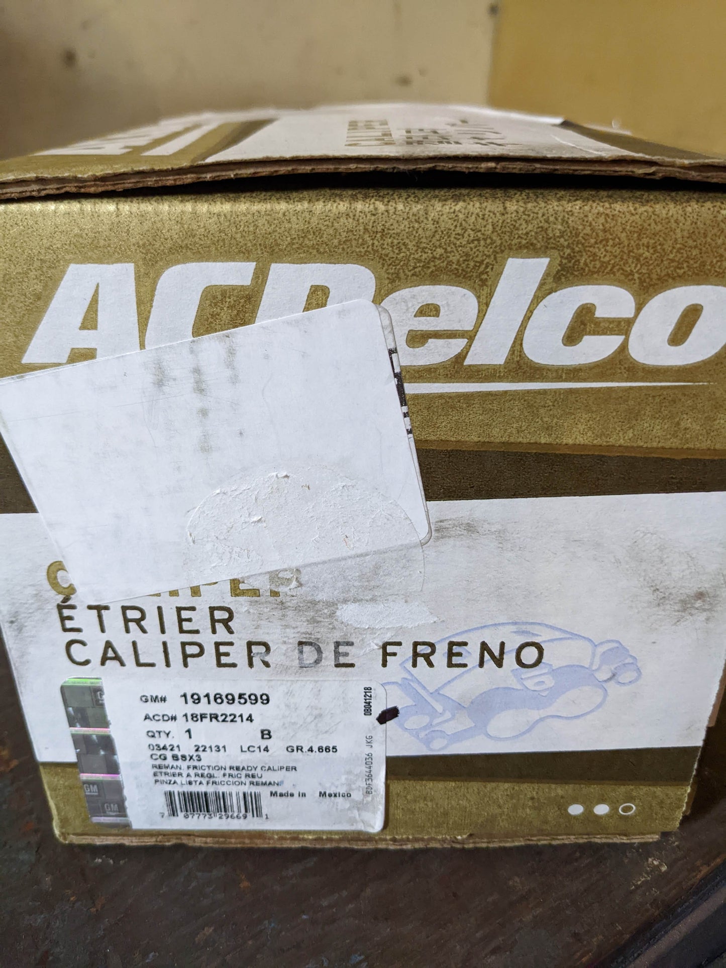ACDelco 18FR2214/19169599 Durastop Front Disc Brake Caliper Assembly (Friction Ready), Remanufactured
